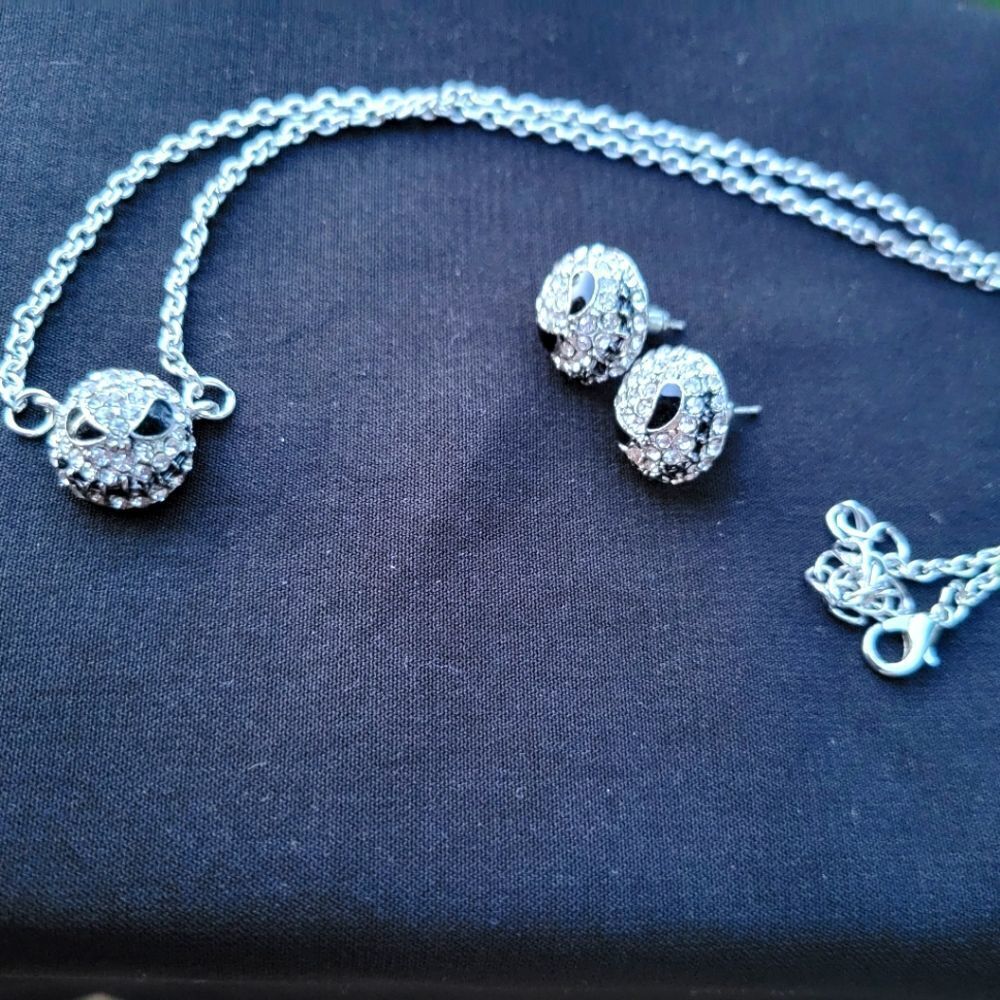 New tim Burtons The Nightmare Before Christmas Jack skellington face jewelry set